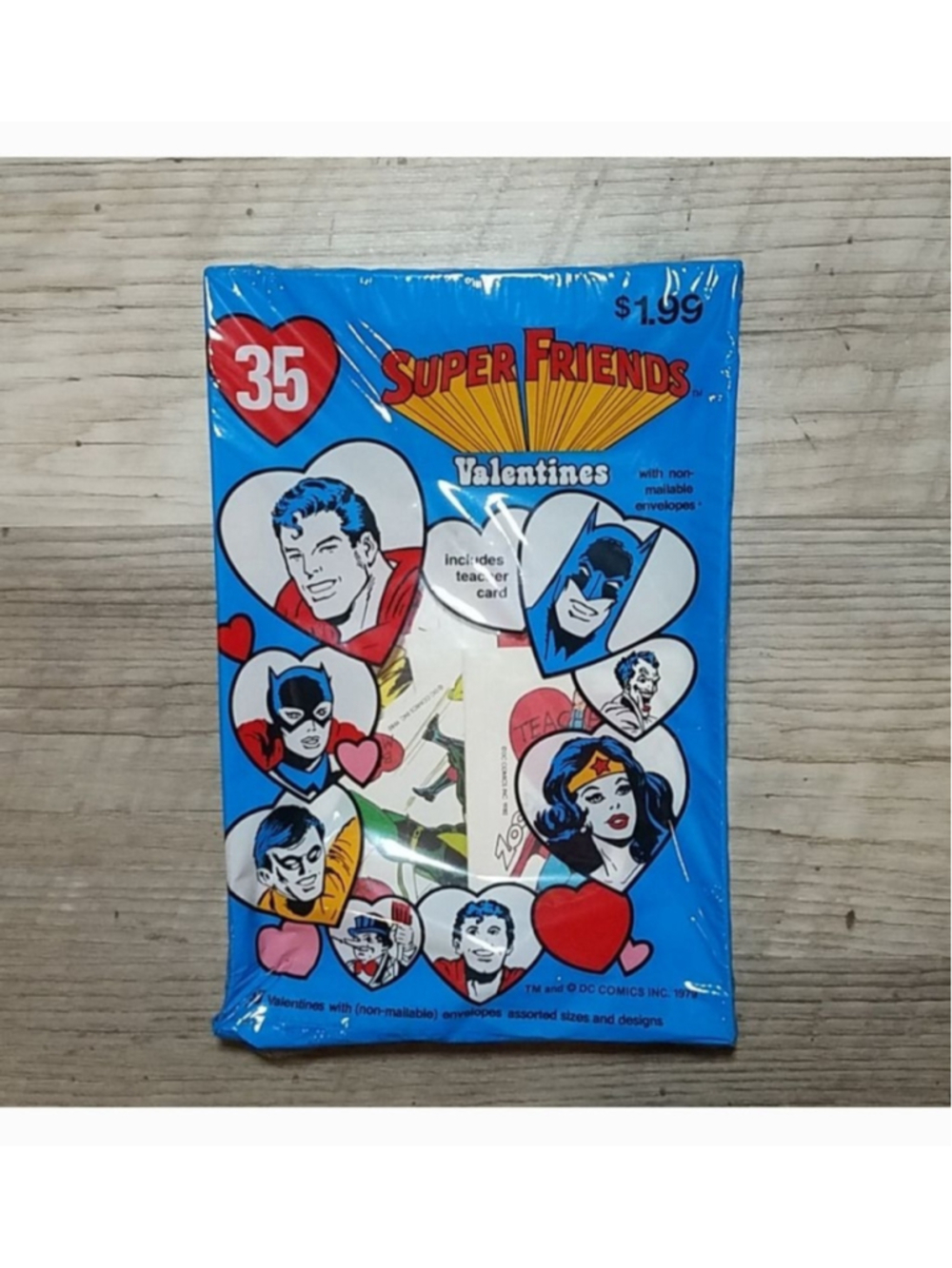 Vintage 1979 DC Comics Super Friends Valentines Box Set Sealed NOS Gibson